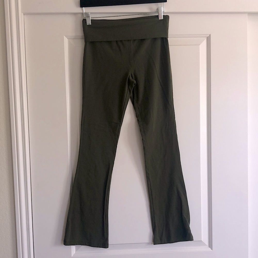 Army Green fold over yoga pants